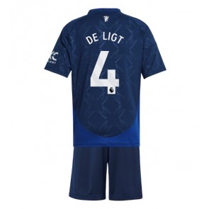 Manchester United Matthijs de Ligt #4 Dětské Venkovní dres komplet 2024-25 Krátký Rukáv (+ trenýrky)